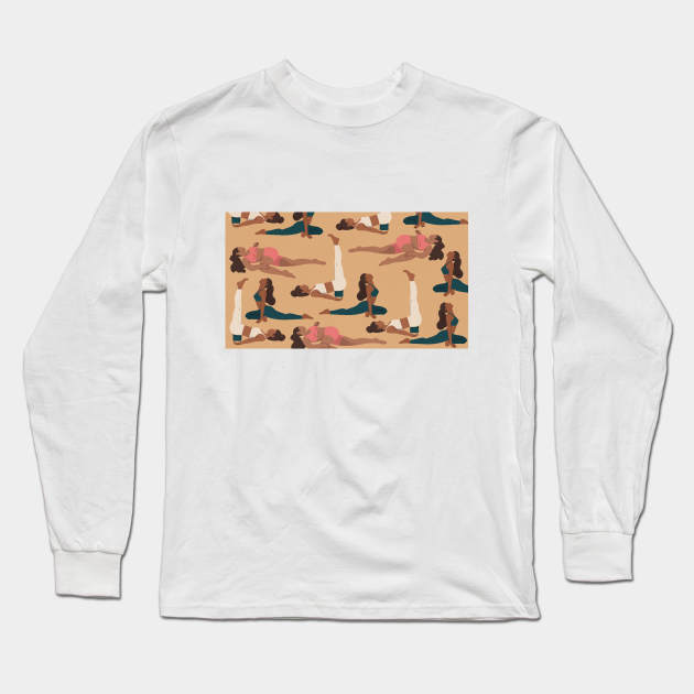 Evening Yoga Long Sleeve T-Shirt by samsum.art